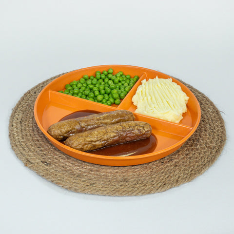 Chicken Bangers Mash & Peas
