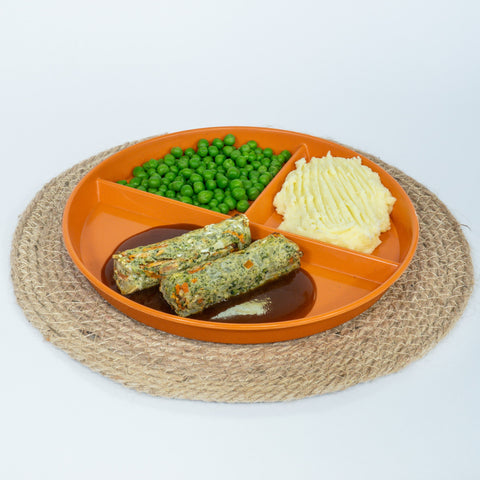 Veg Bangers Mash & Peas (v)
